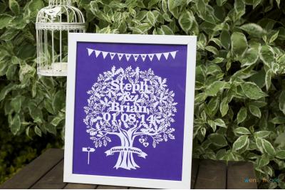 Love Tree Papercut. Traditional Frame
