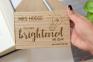 You have brightened my year. Personalised teacher wooden card
