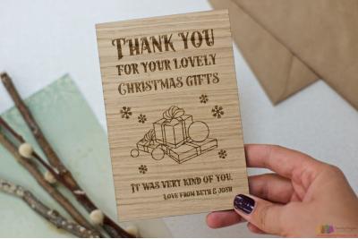 Christmas gift thank you card