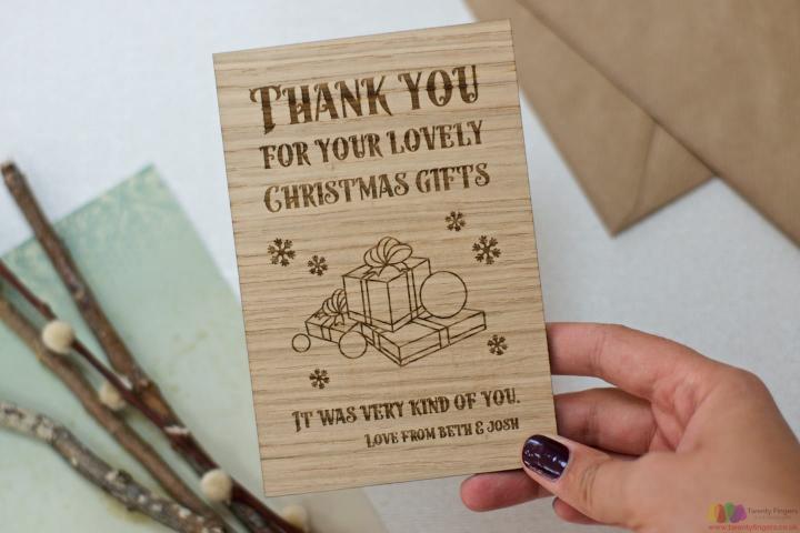 Personalised Christmas gift thank you card