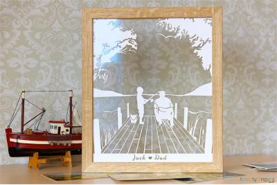 Fishing Dad papercut