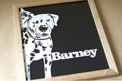 Pet Portrait Papercut. Traditional Frame