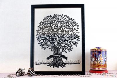 Cloud Family Tree Papercut