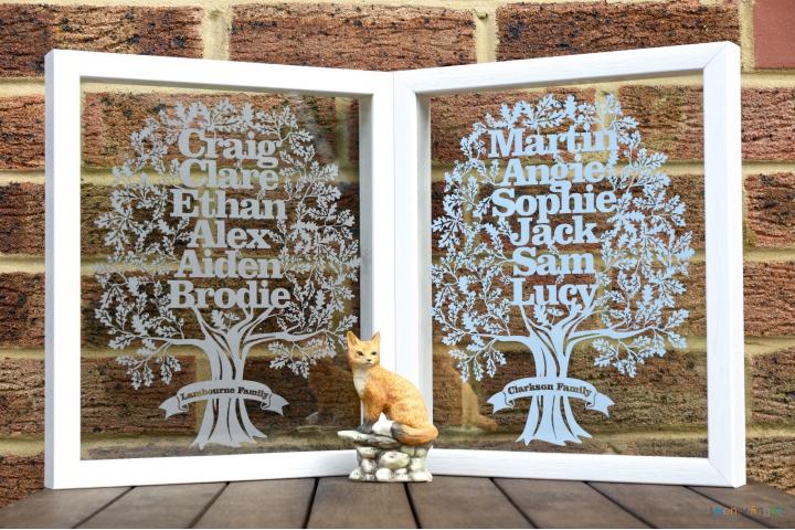 Double Family Tree Papercut (Home Decor)