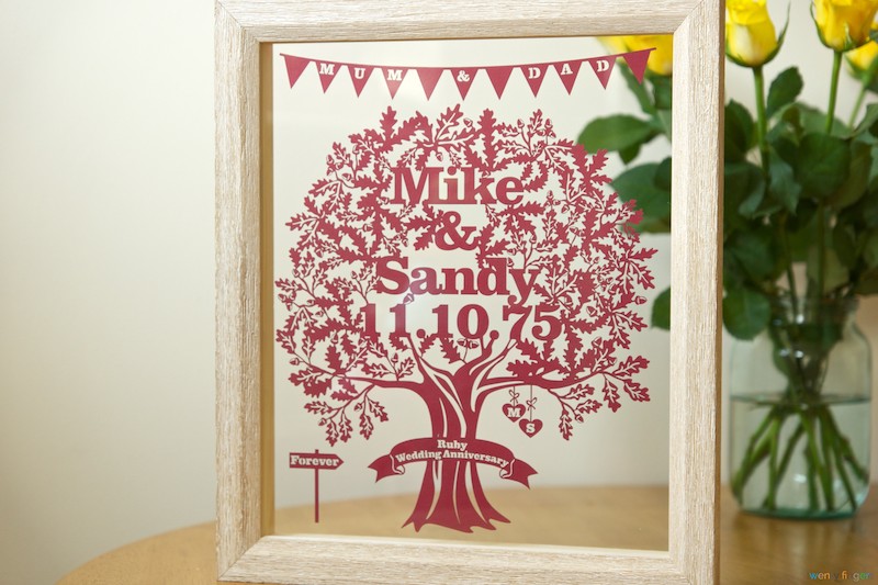 Love Tree Papercut - wedding anniversary gift