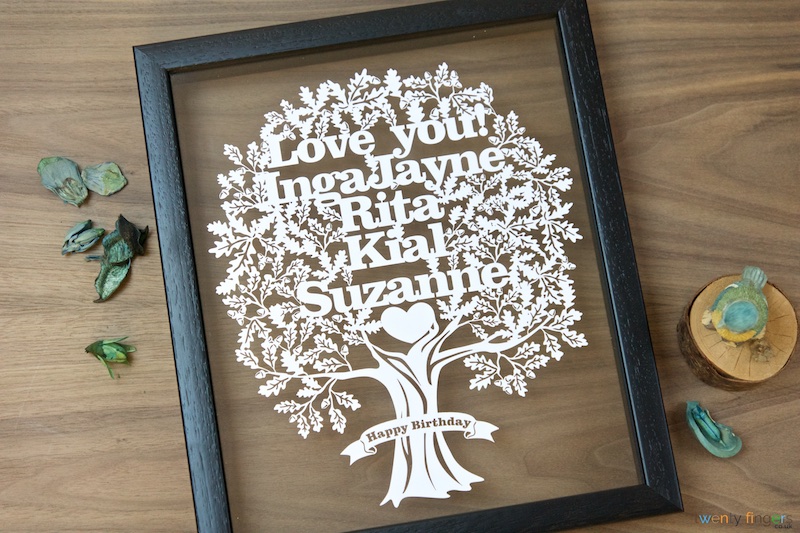 Family Tree Papercut - Gift for mum's birthday